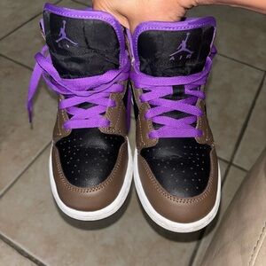 Nike Kids Sneakers - Purple, Brown, and Black